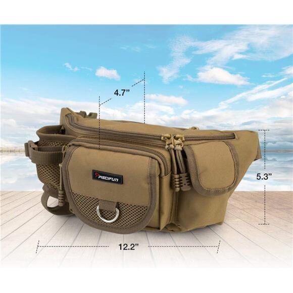 Piscifun Fishing Tackle Bag with Adjustable Waist Strap, Portable - Picture 3 of 8